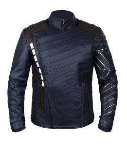 Bucky Barnes Blue Avengers Infinity War Jacket logo