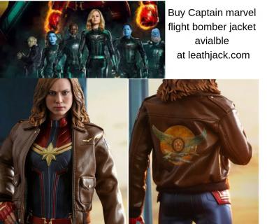 Captain marvel carol danvers flight bomber jacket logo