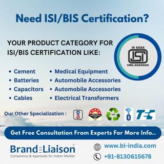 Get ISI/BIS Mark Certificate for your product in India logo