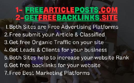 Get free High DA Articles Backlinks logo