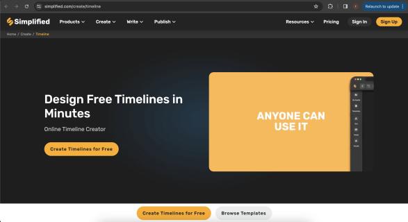 Create Stunning Timelines for Free with Simplified's Online Timeline Maker logo