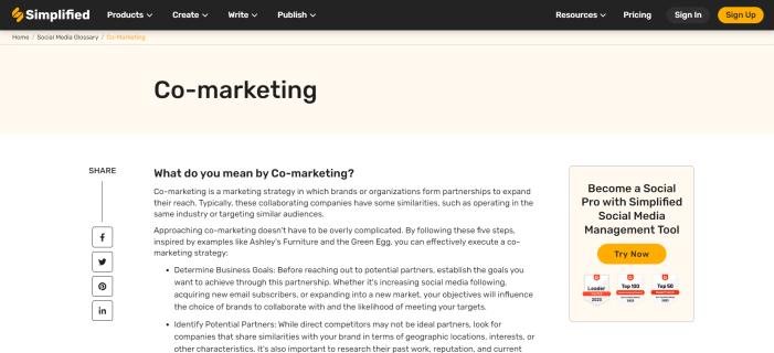 Understanding the Meaning of Co-marketing: A Comprehensive Guide by Simplified logo