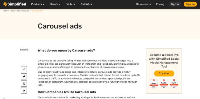 Understanding the Meaning of Carousel Ads: A Comprehensive Guide by Simplified logo