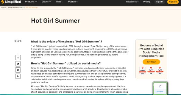 Decoding the Significance of Hot Girl Summer in Social Media Glossary | Simplified logo