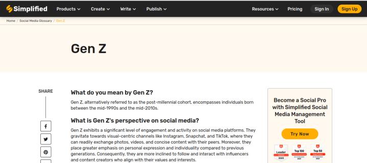 Decoding Gen-Z: A Key Term in the Social Media Glossary | Simplified logo