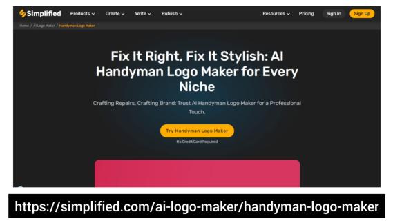 Create Professional Handyman Logos with Simplified AI Logo Maker logo