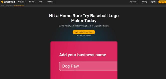 Simplified: AI Baseball Logo Maker - Design with Confidence logo