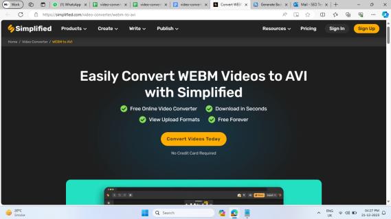 Simplified: Effortlessly Convert WEBM Videos to AVI with Our User-Friendly Tool logo