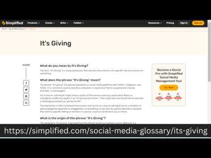 Uncovering the Meaning of Its-Giving in the Social Media Glossary | Simplified logo