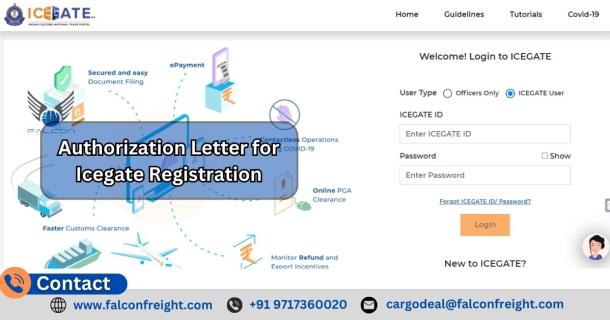 Authorization Letter for Icegate Registration – Falconfreight logo