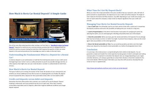 How Much Is Hertz Car Rental Deposit: Here’s the answer logo