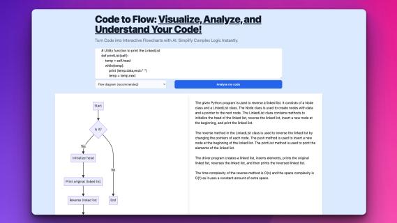 Turn Code into Interactive Flowcharts with AI. logo