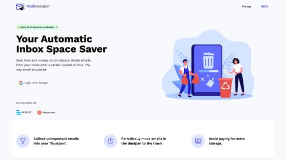 Mail Sweeper - Save time (and money) managing your email logo