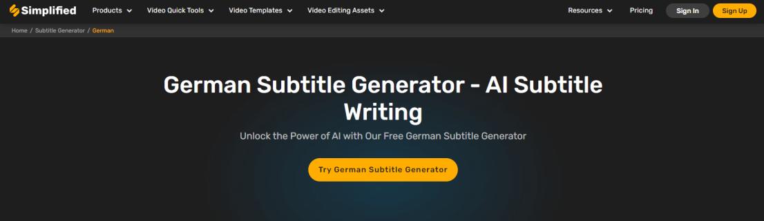 From Concept to Screen: Simplified's German Subtitle Generator Unleashed logo