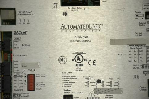 Automated Logic LGR1000 BACnet Control Module ALC LGR 1000 logo