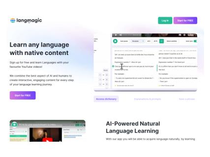 LangMagic: Learn languages from native content logo