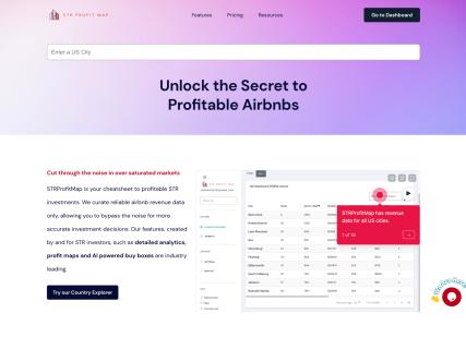 STRProfitMap is data analytics Saas for airbnb investors. logo