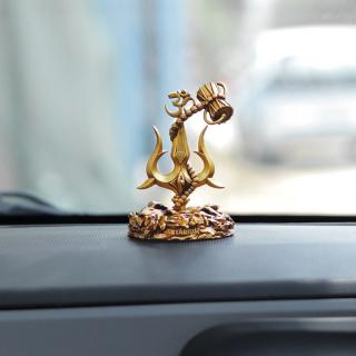 Lord Shiva Trishul With Damru Car Dashboard logo