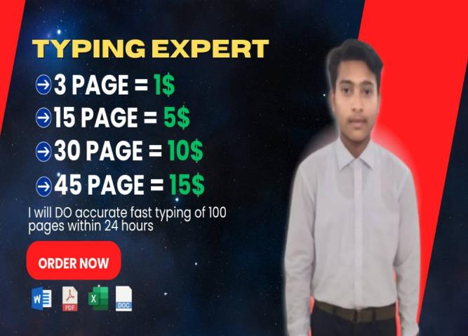 You will get fast data entry, copy paste job, manual typing, any file to Word or Excel logo