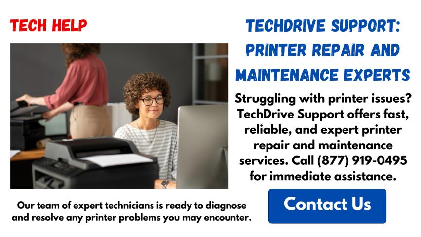 Techdrive Support: Printer Support NO. ☎️☎️ (877) 919-0495 logo