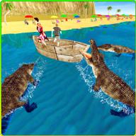 Wild Crocodile Beach Attack 3D logo