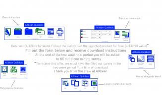 AXbean Announces Beta Test of QuikBots for Microsoft Word logo